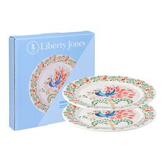 Набор тарелок Fantail Bird из коллекции Birds of Paradise в подарочной упаковке, 21 см, 2 шт., Liberty Jones