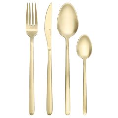 Набор столовых приборов Pure, золотистые матовые, 24 пред., Liberty Jones