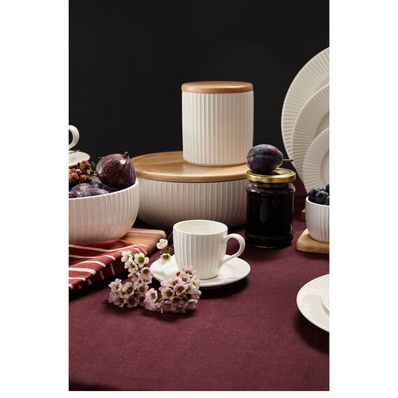 Салатник с крышкой из каучукового дерева Soft Ripples, Dual Glazing, ?22 см, Liberty Jones, изображение 2