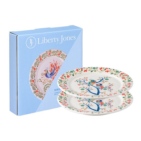Набор тарелок Love Birds из коллекции Birds of Paradise в подарочной упаковке, 18 см, 2 шт., Liberty Jones