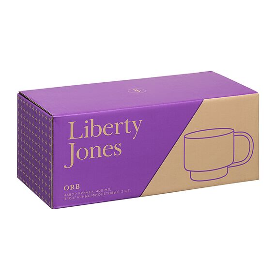 Набор кружек Orb, 400 мл, прозрачные/фиолетовые, 2 шт., Liberty Jones, изображение 5