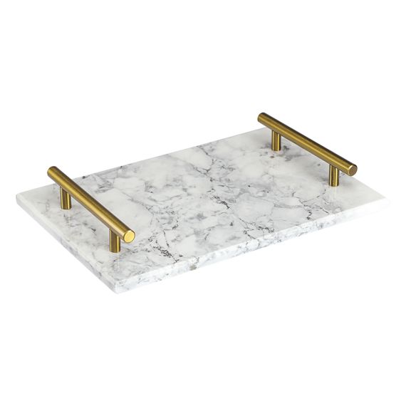 Поднос Marm, 30х20 см, белый мрамор, Liberty Jones
