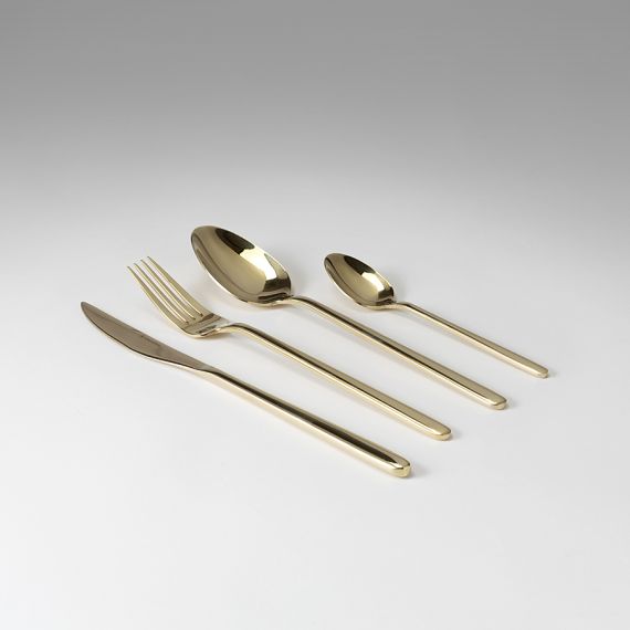 Набор столовых приборов Pure, золотистые глянцевые, 24 пред., Liberty Jones, изображение 2