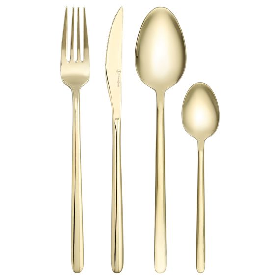 Набор столовых приборов Pure, золотистые глянцевые, 24 пред., Liberty Jones