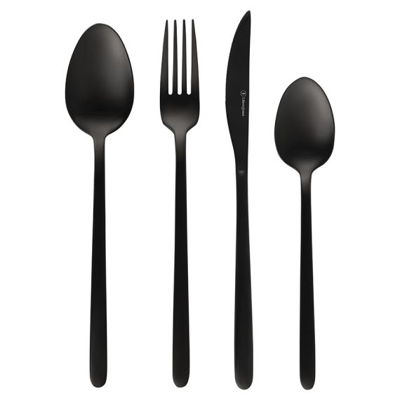 Набор столовых приборов Pure, черные матовые, 16 пред., Liberty Jones