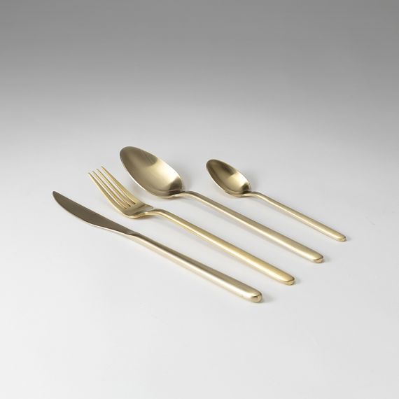 Набор столовых приборов Pure, золотистые матовые, 24 пред., Liberty Jones, изображение 2